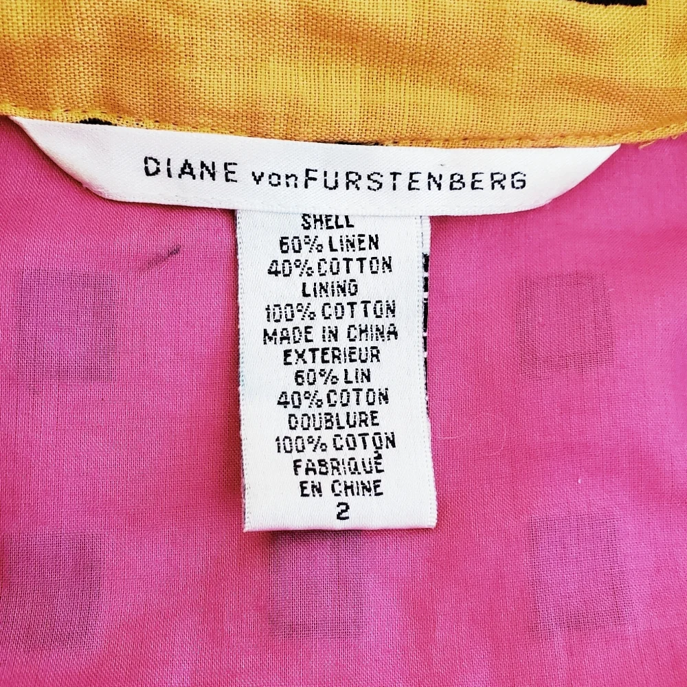 Diane Von Furstenberg Yellow Cutout Dress Size 2 - Picture 2 of 8